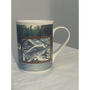 coffee mug featuring a largemouth bass fish.